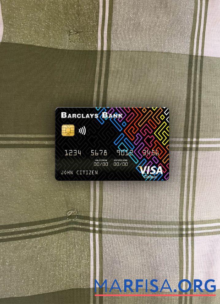 Blank USA Barclays Bank visa card photolook front example
